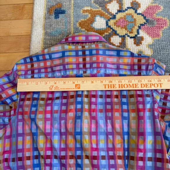 Robert Graham Women’s Shirt Button Up Rainbow Color Gingham Check Plaid Size 8 - Picture 12 of 12